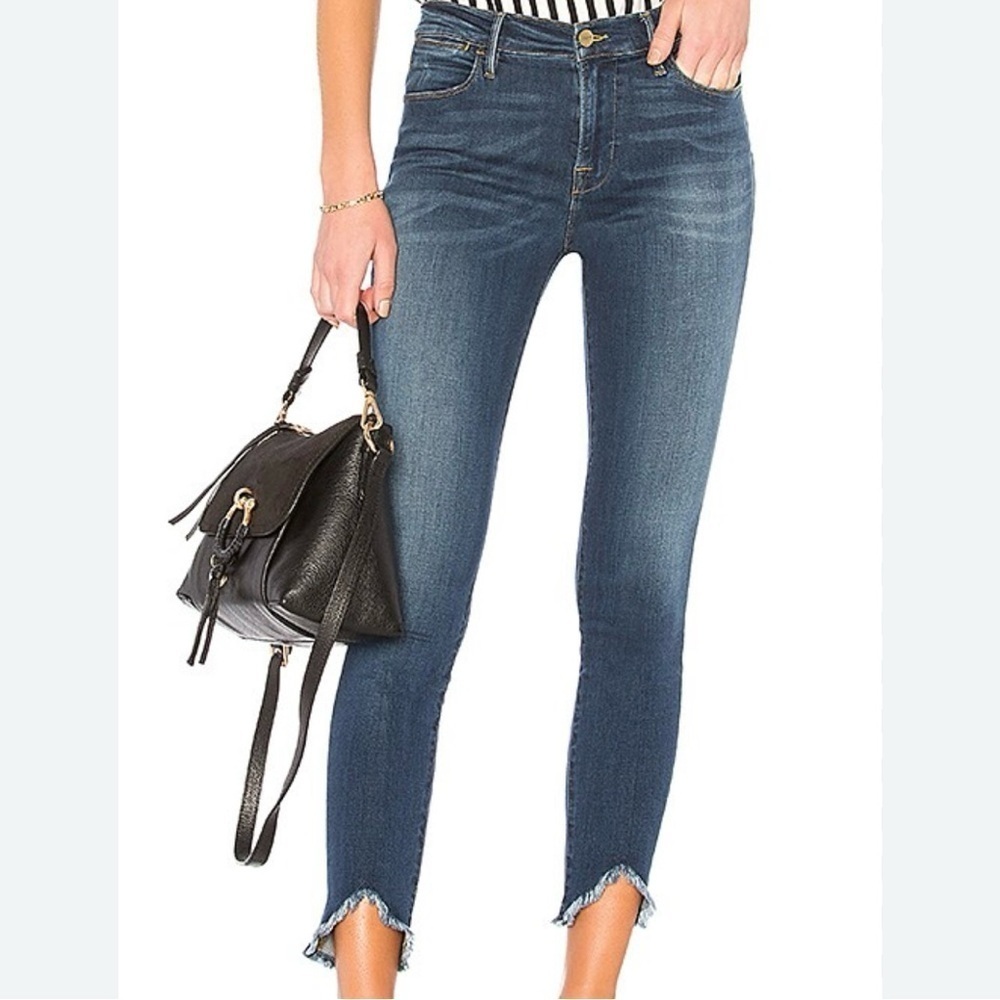 Frame Denim Le High Skinny Triangle Hem Sulham Wash Jeans Size 29